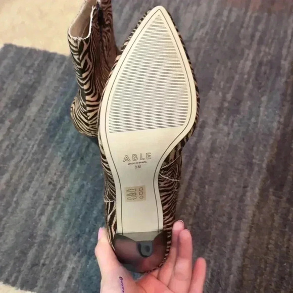 Able Tinsley Tiger Calf Hair Ankle Boots - Picture 8 of 8